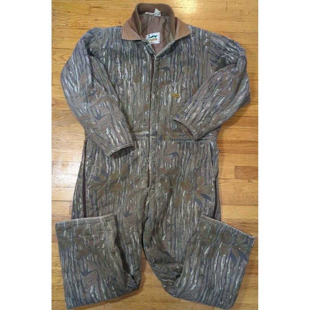 Vintage Duxbak Insulated Coveralls Men XL Reg 46-48 Camouflage Hunting Realtree